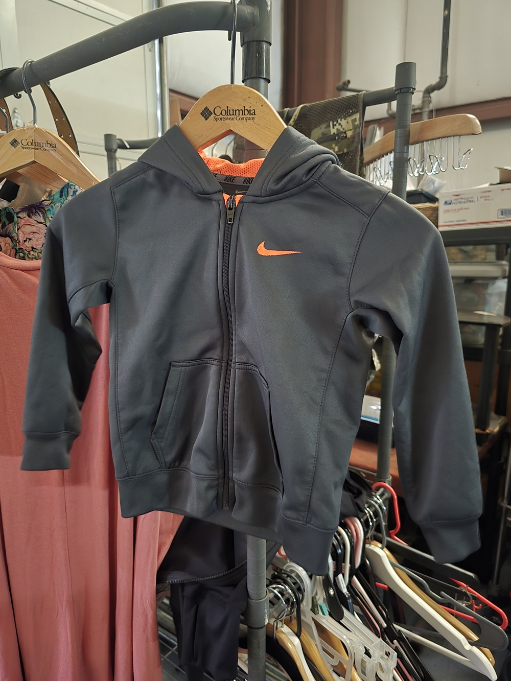 Nike Dri-FIT Kids Jacket — Dark Grey & Orange